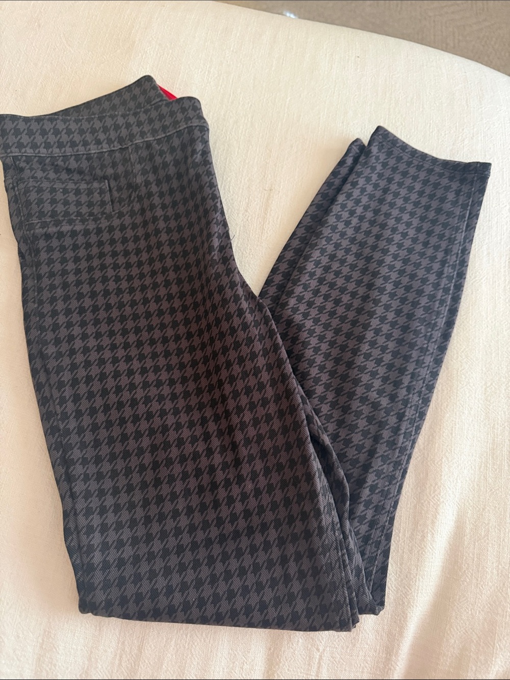SPANX Black Houndstooth Skinny Ponte Pants